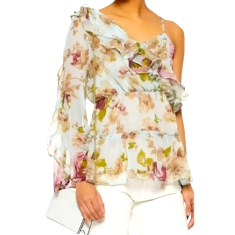 Walter Baker Floral Blouse - Pink, Green, Cream